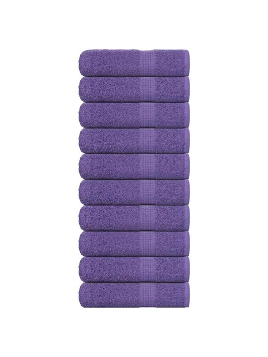 Sprchové ručníky 10 ks fialová 70x140 cm 360 g/m² 100% bavlna