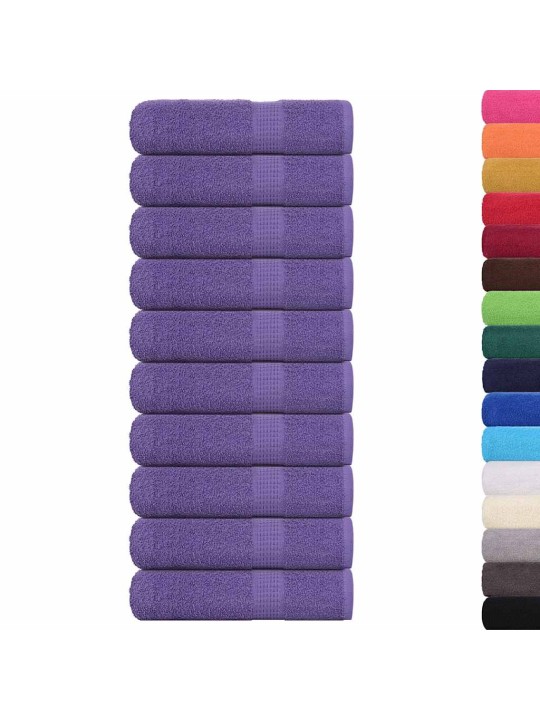 Sprchové ručníky 10 ks fialová 70x140 cm 360 g/m² 100% bavlna