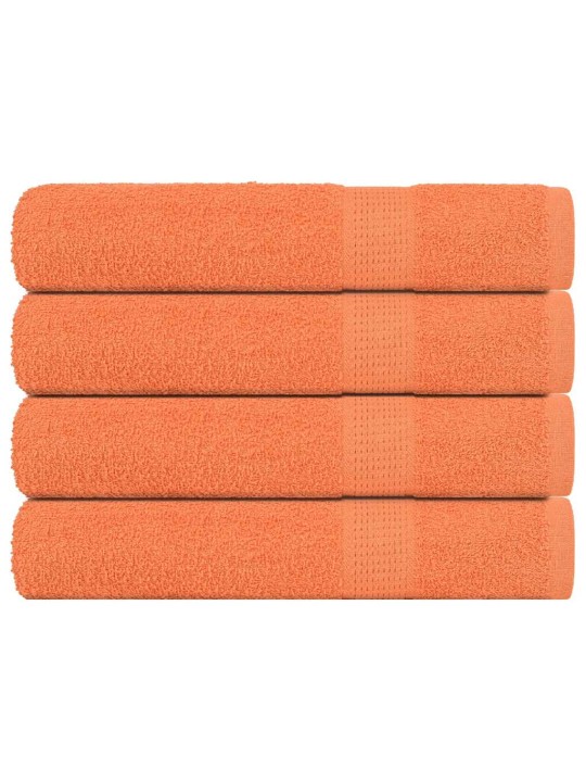 Ručníky do sauny 4 ks oranžové 80x200 cm 360 g/m² 100% bavlna