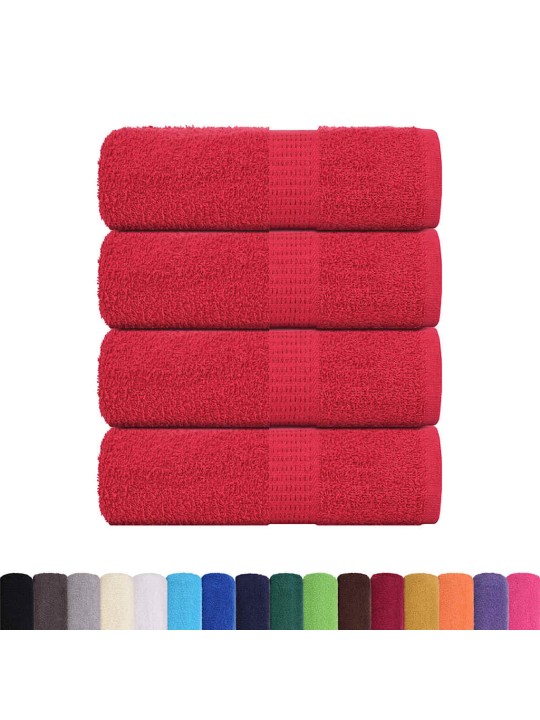Ručníky na ruce 4 ks červené 30x30 cm 360 g/m² 100% bavlna