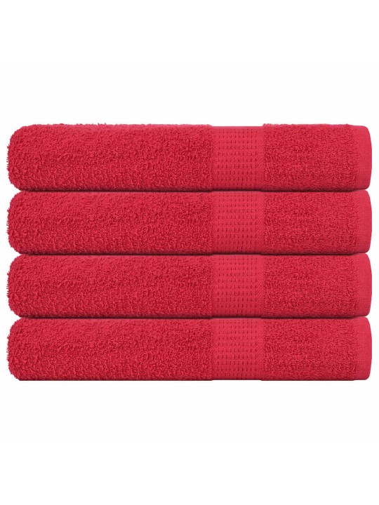 Ručníky 4 ks červené 100x200 cm 360 g/m² 100% bavlna