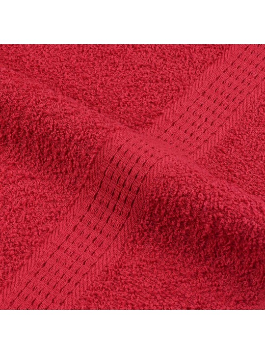 Ručníky 10 ks červené 100x200 cm 360 g/m² 100% bavlna