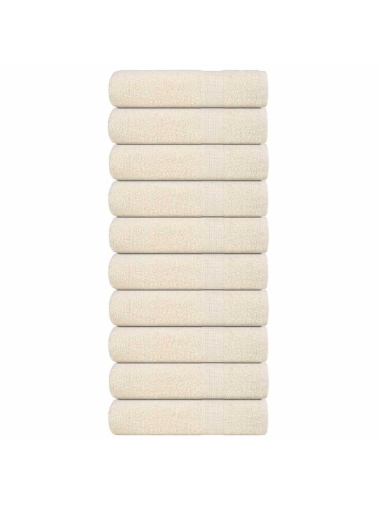 Koupelových osušek 10 ks krémové 100x150 cm 360g/m² 100% bavlna