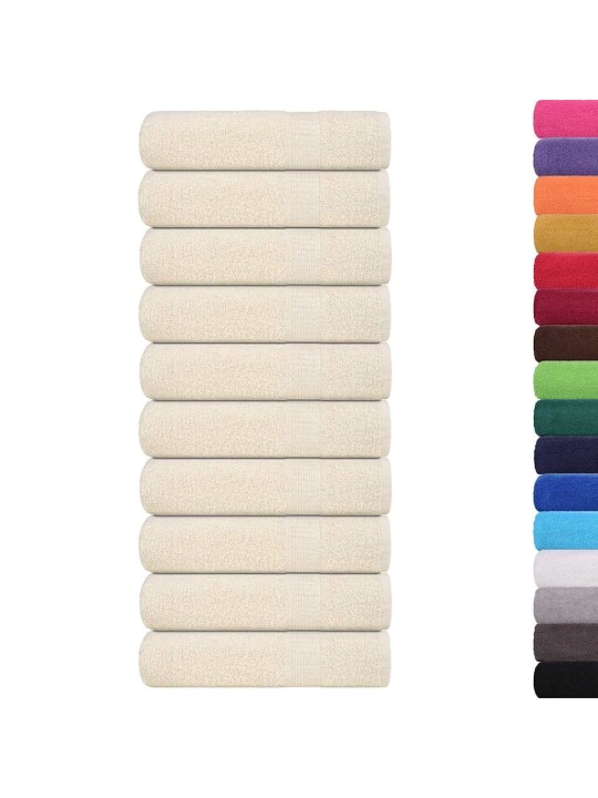 Koupelových osušek 10 ks krémové 100x150 cm 360g/m² 100% bavlna