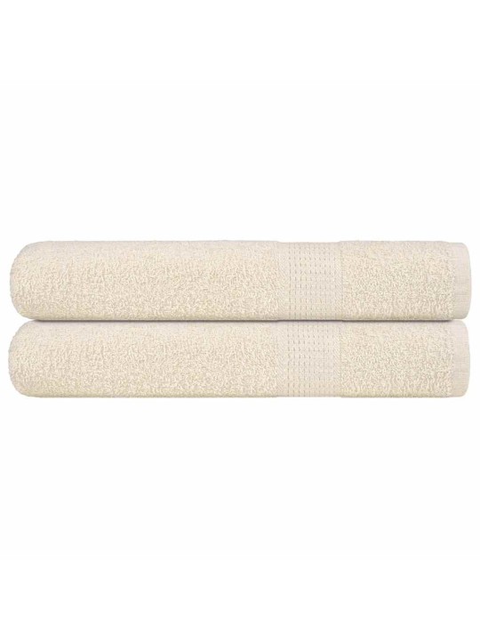 Ručníky do sauny 2 ks krémové 80x200cm 360 g/m² 100% bavlna