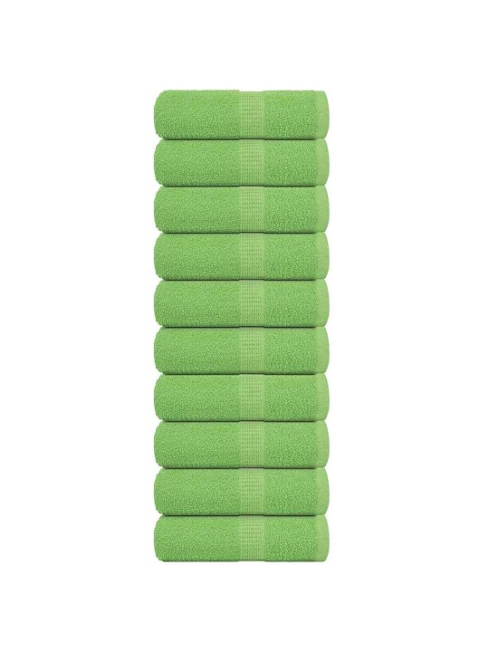 Ručníky pro hosty 10 ks zelené 30x50 cm 360 g/m² 100% bavlna