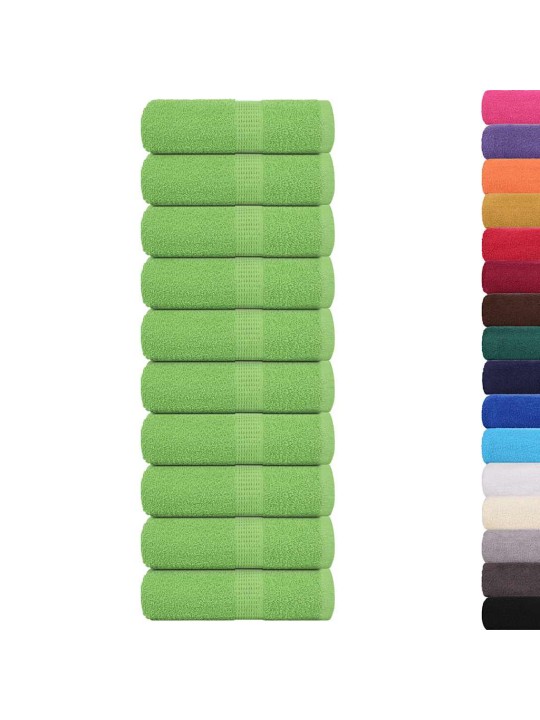 Ručníky pro hosty 10 ks zelené 30x50 cm 360 g/m² 100% bavlna