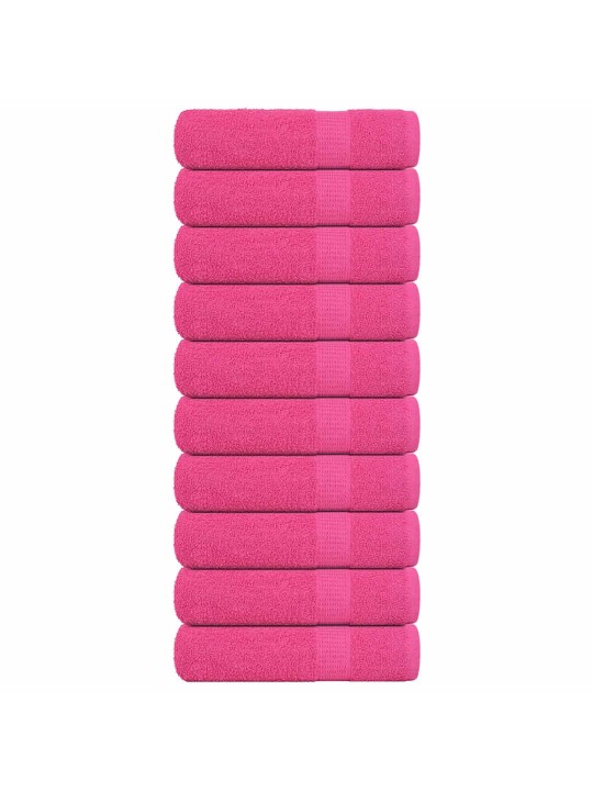Ručníky na ruce 10 ks růžové 50x100 cm 360 g/m² 100% bavlna