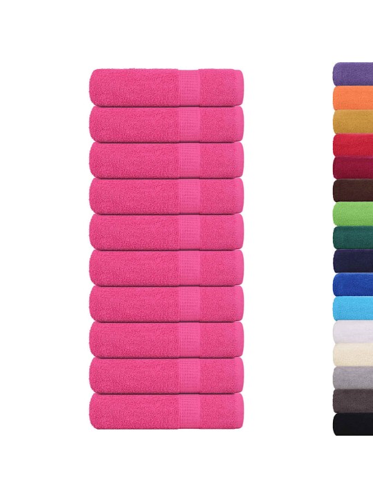 Ručníky na ruce 10 ks růžové 50x100 cm 360 g/m² 100% bavlna