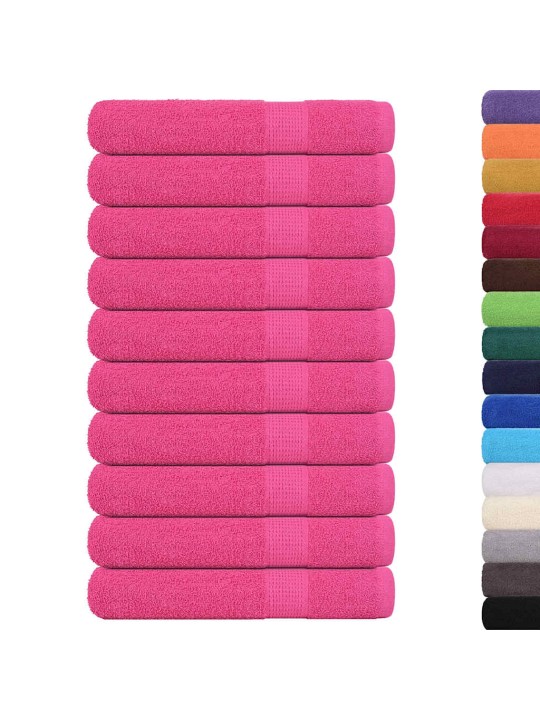 Ručníky 10 ks růžové 100x200 cm 360 g/m² 100% bavlna