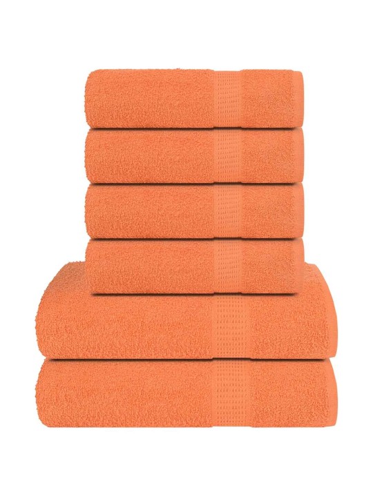 6dílná sada ručníků oranžová 360 g/m² 100% bavlna