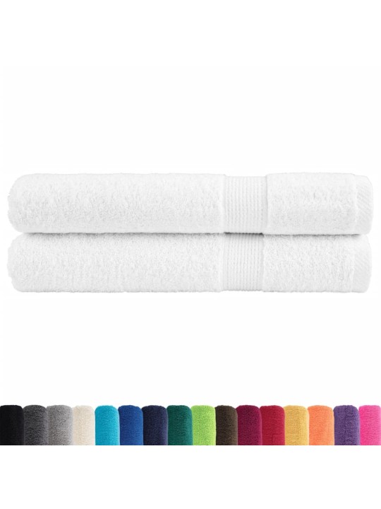 Premium ručníky SOLUND 2 ks bílé 100 x 200 cm 600 g/m²