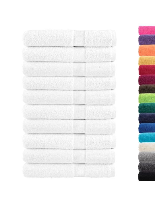 Premium ručníky solund 10 ks bílé 100 x 200 cm 600 g/m²