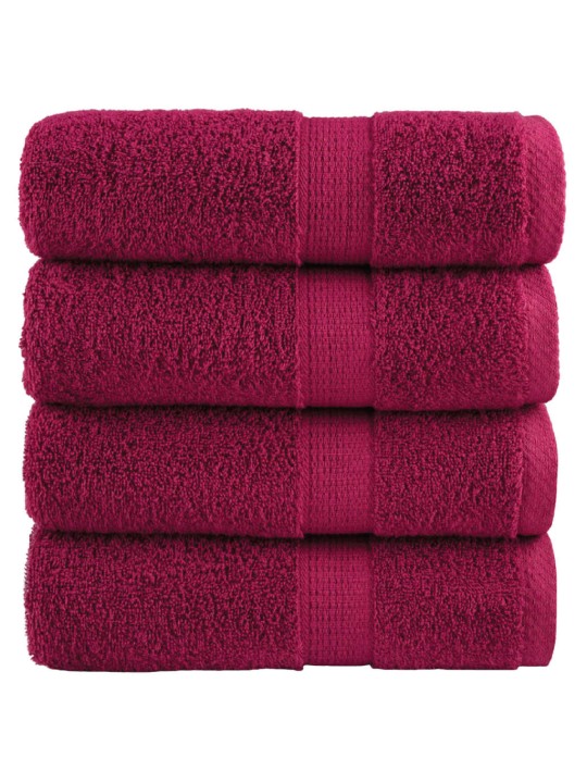 Premium ručníky na ruce solund 4 ks bordó 30x30cm 600 g/m²