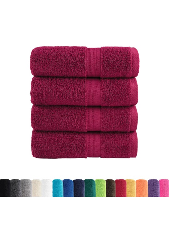 Premium ručníky na ruce solund 4 ks bordó 30x30cm 600 g/m²