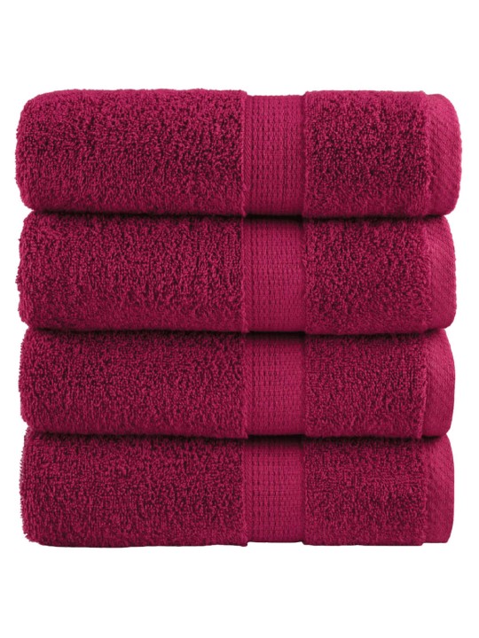 Premium ručníky solund 4 ks bordó 30 x 50 cm 600 g/m²