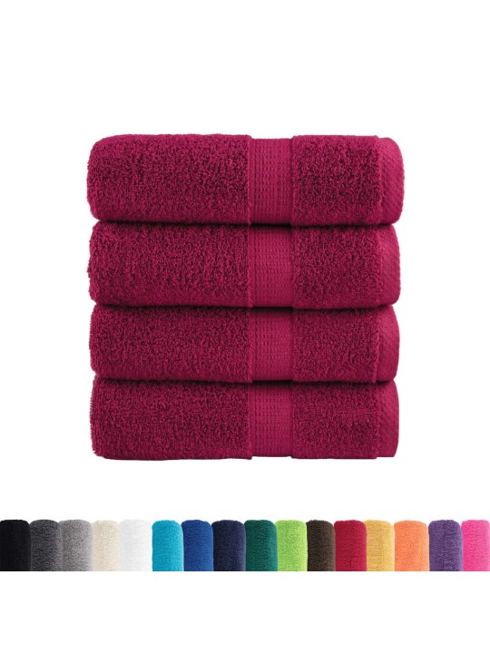 Premium ručníky solund 4 ks bordó 30 x 50 cm 600 g/m²
