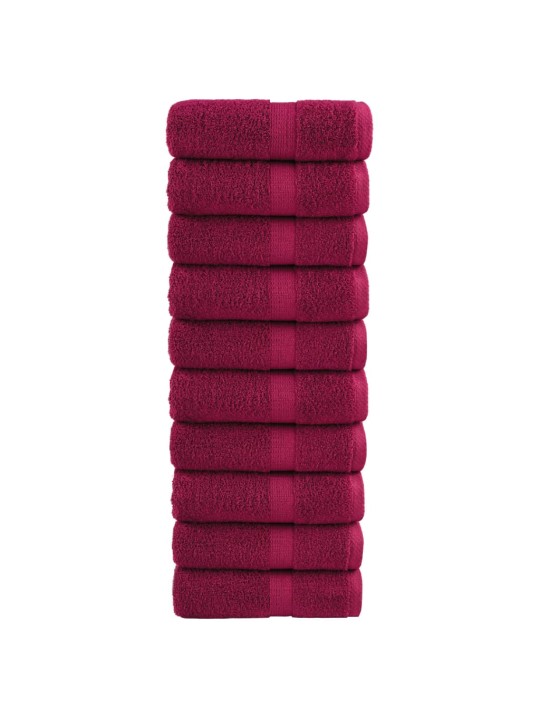 Premium ručníky solund 10 ks bordó 30 x 50 cm 600 g/m²