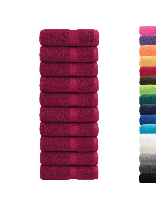 Premium ručníky solund 10 ks bordó 30 x 50 cm 600 g/m²