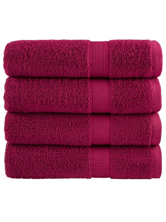 Premium ručníky solund 4 ks bordó 50 x 100 cm 600 g/m²