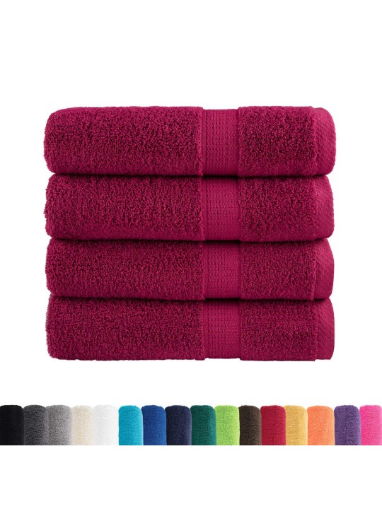 Premium ručníky solund 4 ks bordó 50 x 100 cm 600 g/m²