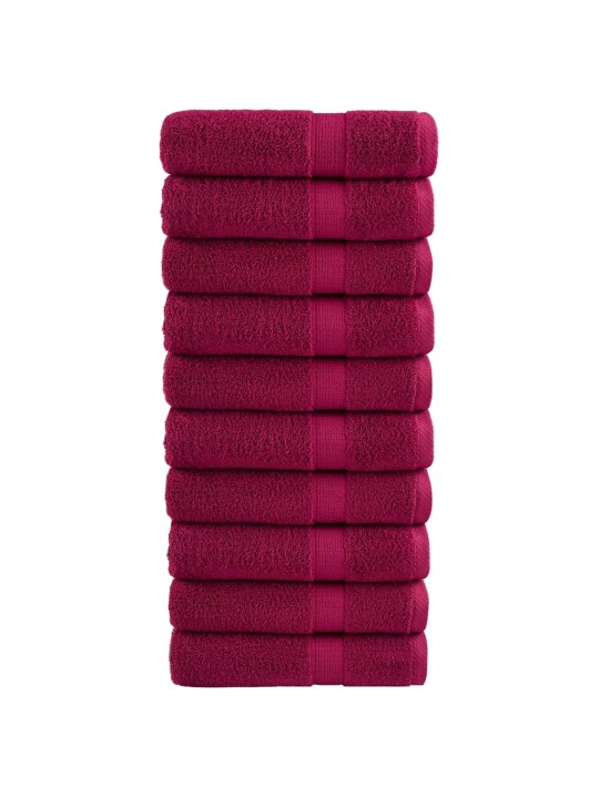 Premium ručníky solund 10 ks bordó 50 x 100 cm 600 g/m²