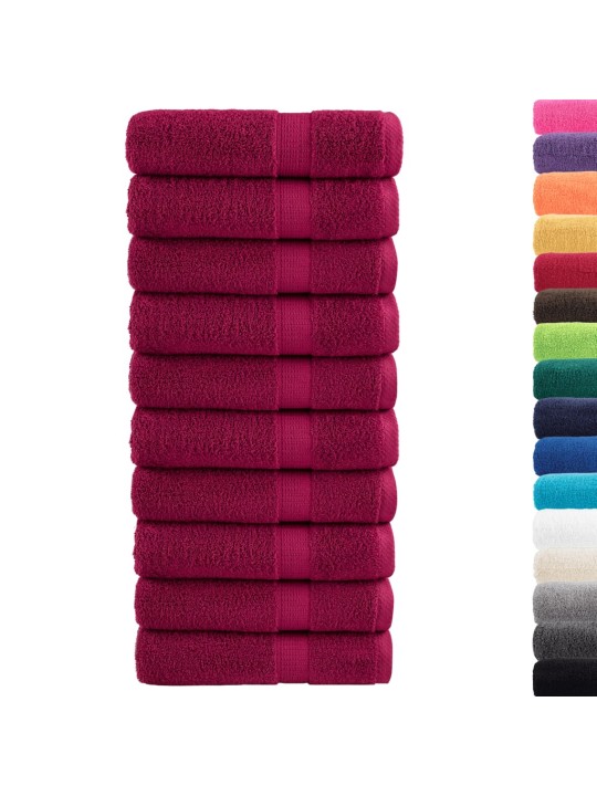 Premium ručníky solund 10 ks bordó 70 x 140 cm 600 g/m²