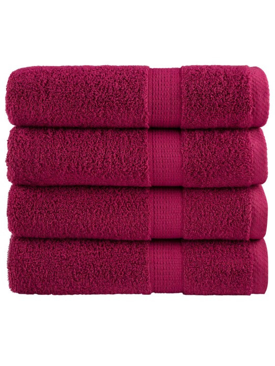 Premium ručníky solund 4 ks bordó 100 x 150 cm 600 g/m²