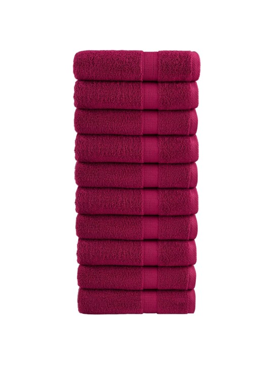 Premium ručníky solund 10 ks bordó 100 x 150 cm 600 g/m²