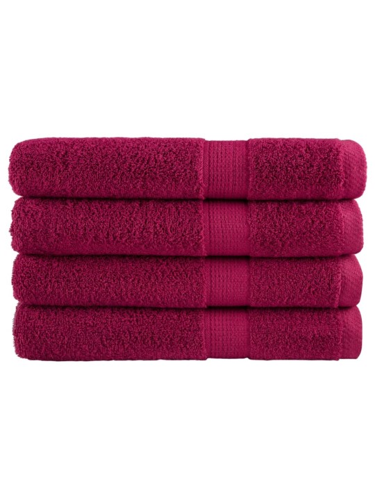 Premium ručníky solund 4 ks bordó 80 x 200cm 600 g/m²