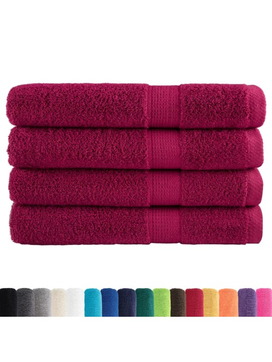Premium ručníky solund 4 ks bordó 80 x 200cm 600 g/m²