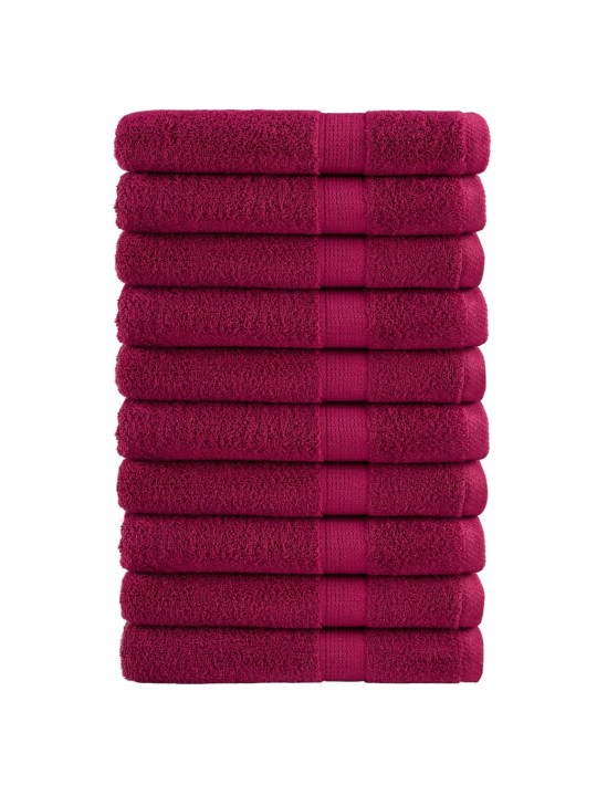 Premium ručníky solund 10 ks bordó 80 x 200 cm 600 g/m²