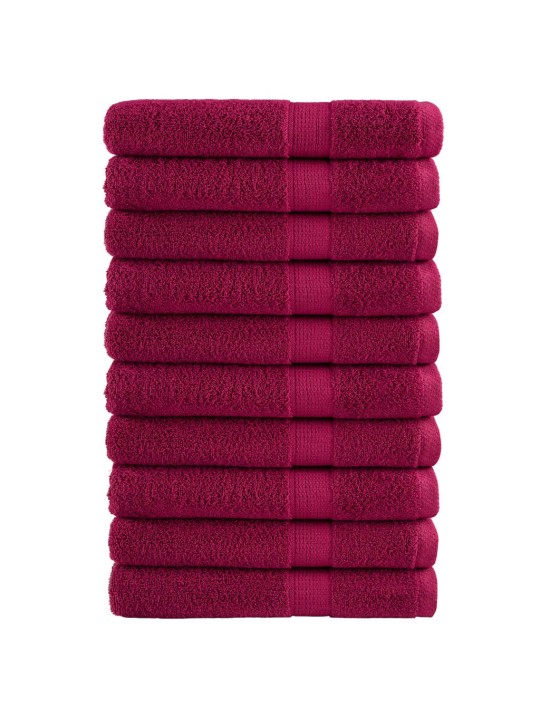 Premium ručníky solund 10 ks bordó 100 x 200 cm 600 g/m²