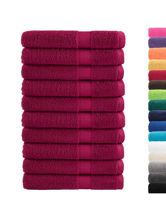 Premium ručníky solund 10 ks bordó 100 x 200 cm 600 g/m²