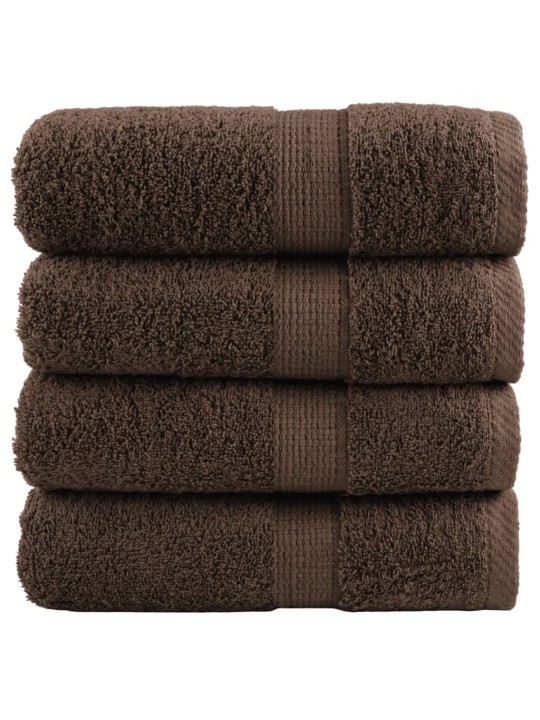 Premium ručníky na ruce solund 4 ks hnědé 30x30cm 600 g/m²