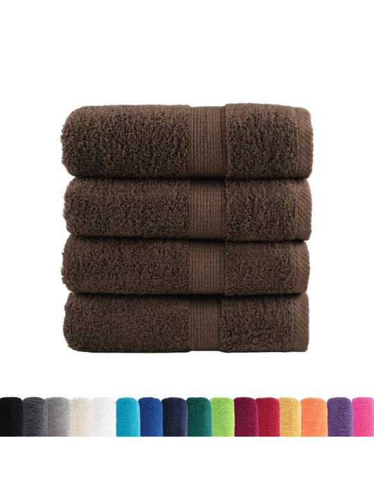 Premium ručníky na ruce solund 4 ks hnědé 30x30cm 600 g/m²