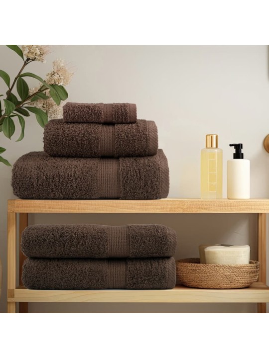 Premium ručníky na ruce solund 4 ks hnědé 30x30cm 600 g/m²