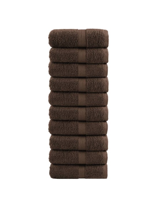 Premium ručníky na ruce solund 10ks hnědé 30x30cm 600 g/m²