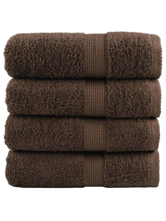 Premium ručníky solund 4 ks hnědé 30 x 50 cm 600 g/m²