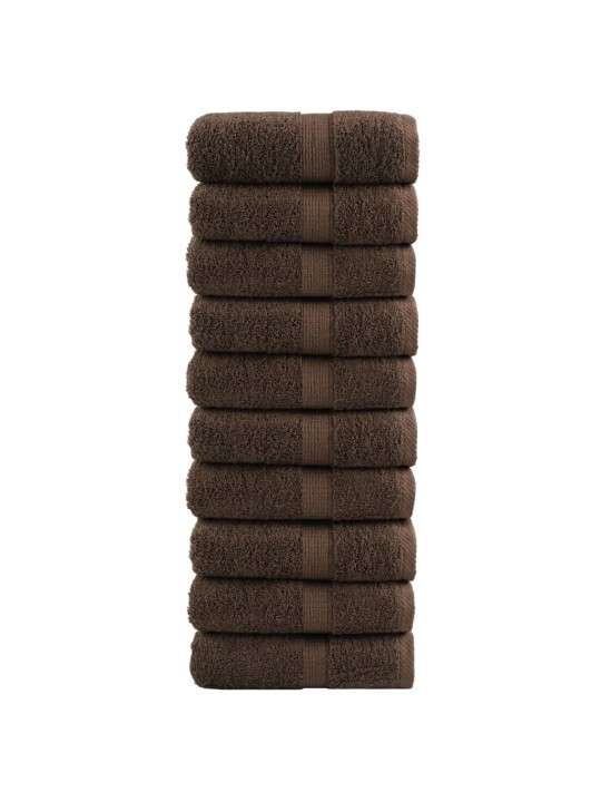 Premium ručníky solund 10 ks hnědé 30 x 50 cm 600 g/m²