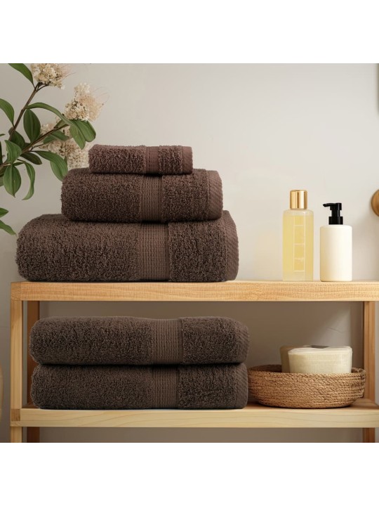 Premium ručníky solund 4 ks hnědé 50 x 100 cm 600 g/m²