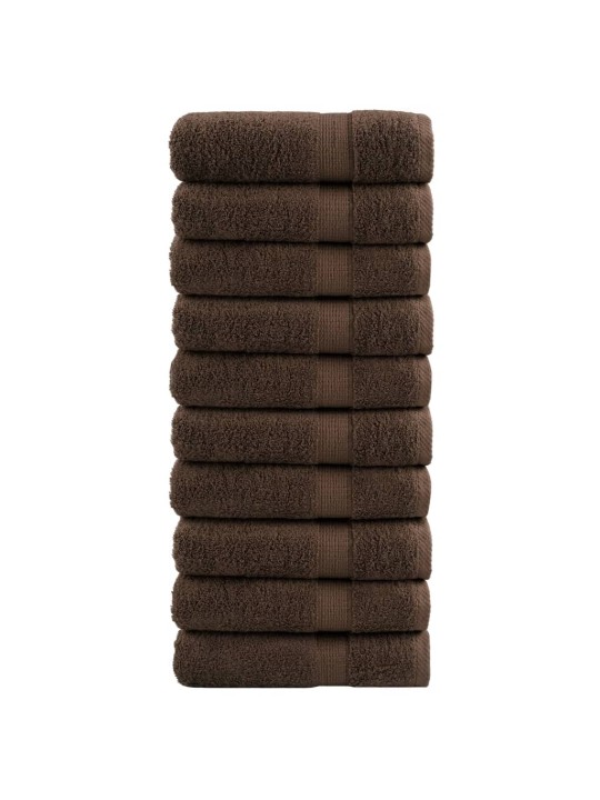 Premium ručníky solund 10 ks hnědé 70 x 140 cm 600 g/m²