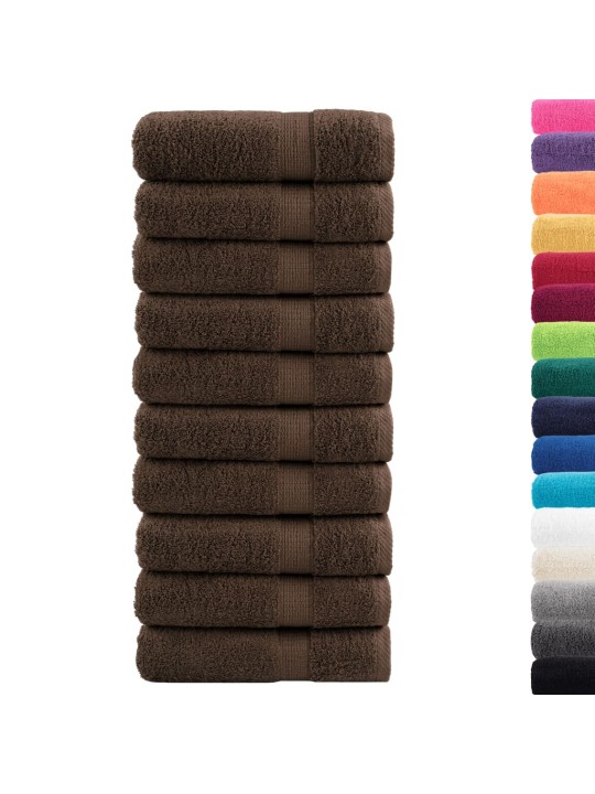 Premium ručníky solund 10 ks hnědé 70 x 140 cm 600 g/m²