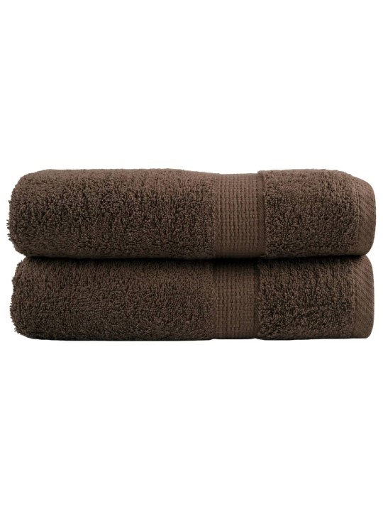 Premium ručníky solund 2 ks hnědé 100 x 150 cm 600 g/m²