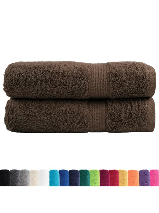 Premium ručníky solund 2 ks hnědé 100 x 150 cm 600 g/m²