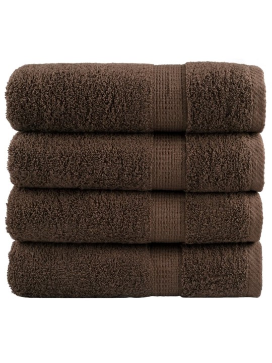 Premium ručníky solund 4 ks hnědé 100 x 150 cm 600 g/m²