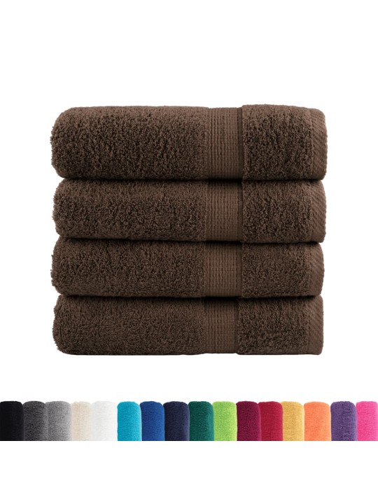 Premium ručníky solund 4 ks hnědé 100 x 150 cm 600 g/m²