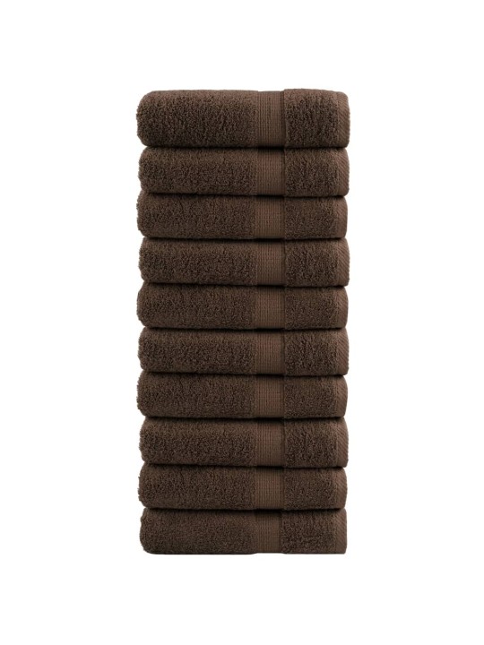 Premium ručníky solund 10 ks hnědé 100 x 150 cm 600 g/m²