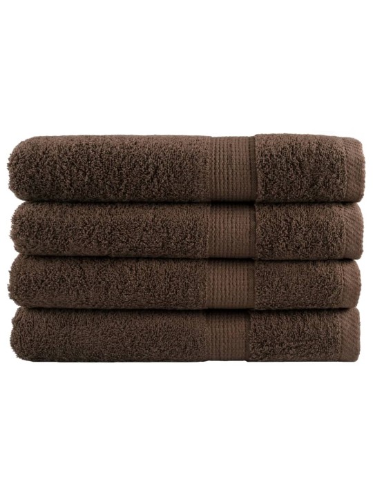 Premium ručníky solund 4 ks hnědé 80 x 200 cm 600 g/m²
