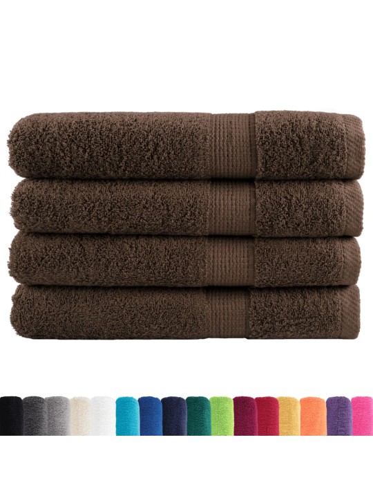 Premium ručníky solund 4 ks hnědé 80 x 200 cm 600 g/m²